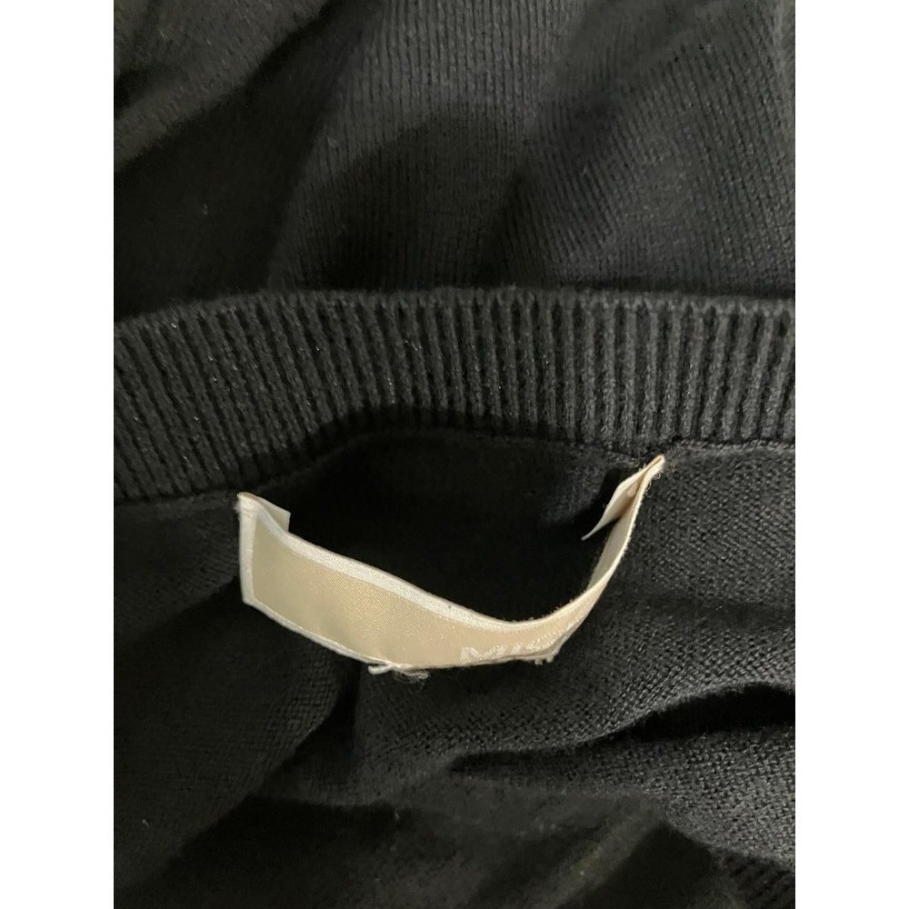 Michael Kors Cold Shoulder V-Neck Sweater Ruffle Long Sleeve Knit Top Black XS - Picture 6 of 8